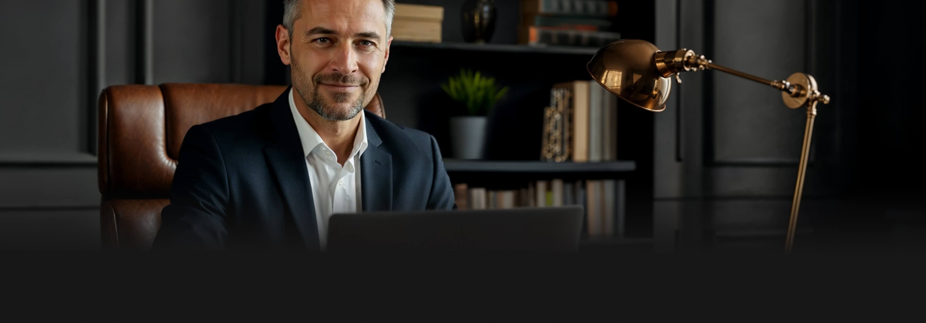 Man behind a desk