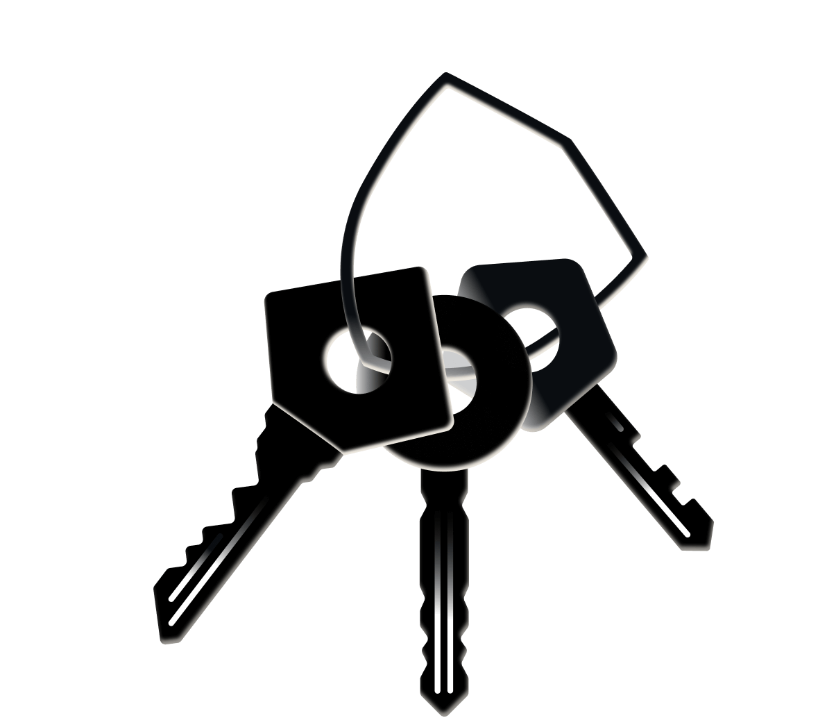 Keys on a keychain